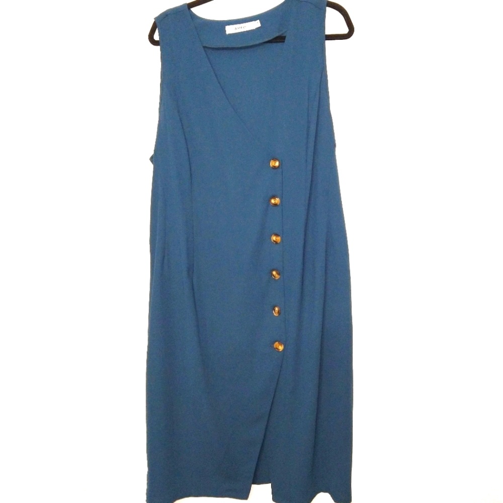 JUSTFAB sleeveless button down midi dress size 2X